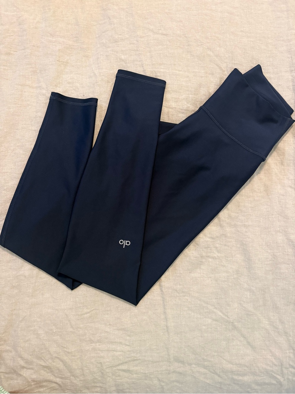 ALO Yoga Navy High-Rise Leggings with Logo